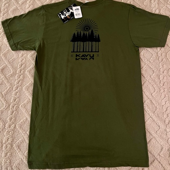 KAVU Brand Forest Camp Military Green Tee-Shirt Medium- NWT- Outdoor Camping - Picture 5 of 6